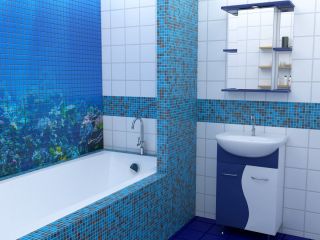 Зеркало-шкаф с подсветкой Stella Polar Колор-1 55см синий SP-00000197